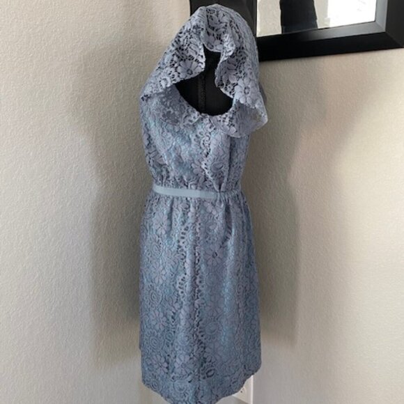 MADEWELL Dusty Blue Lace Flutter Sleeve Dress Sz 2 - Picture 8 of 14